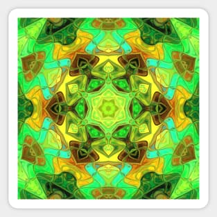 Mosaic Mandala Flower Yellow Green and Blue Sticker